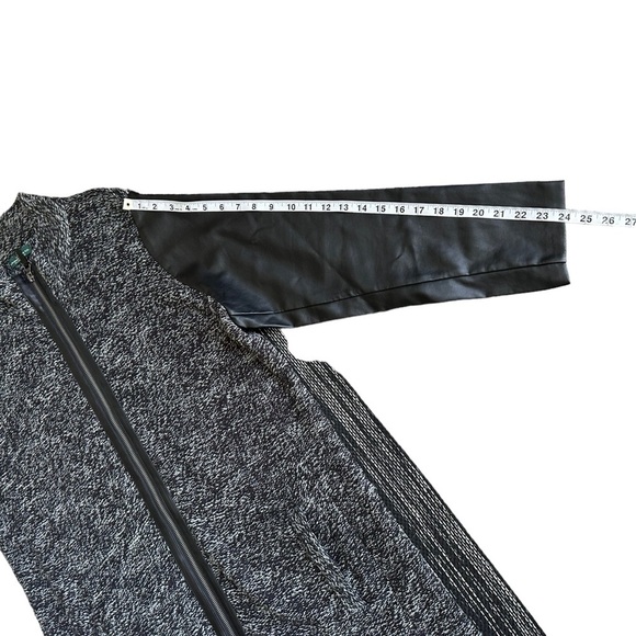 LRL Lauren Jeans Womens Full Front Zip Knit Jacket with Faux Leather Sleeve - Picture 12 of 16